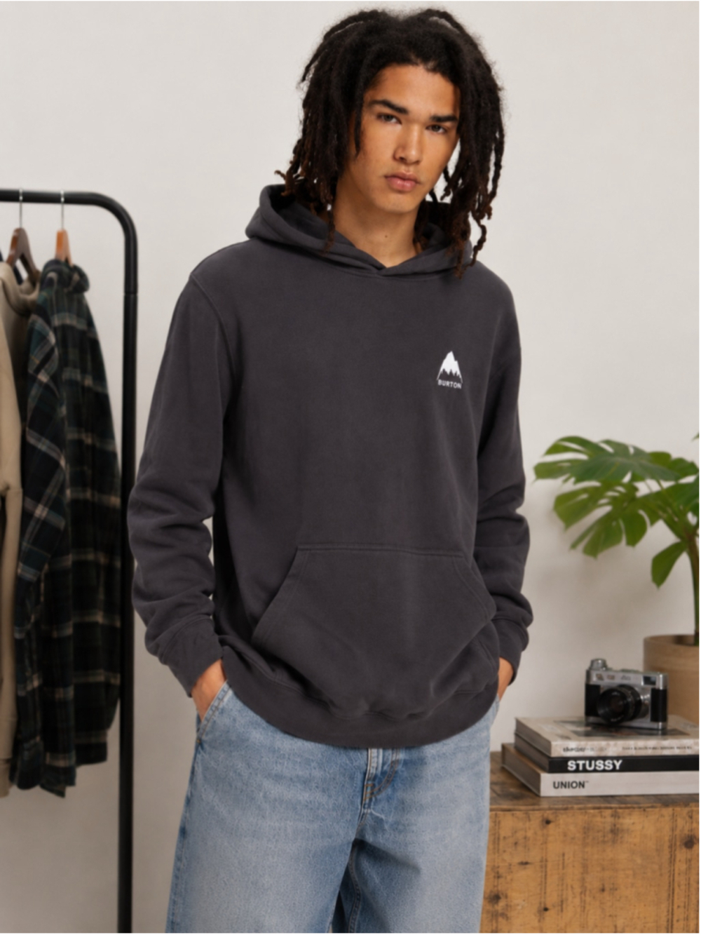 Burton Men's Mountain Pullover Hoodie Charcoal Black Size Medium